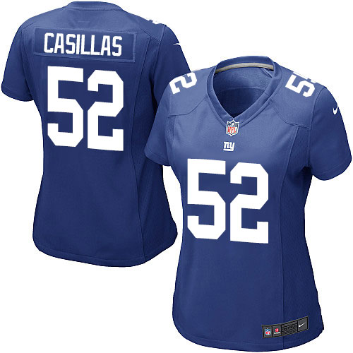 Women's Game Jonathan Casillas Nike Jersey Royal Blue Home - #52 NFL New York Giants